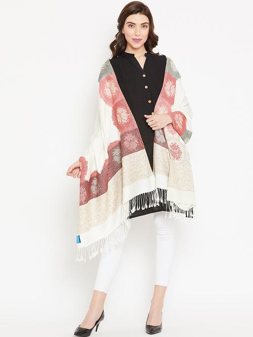 fringed hem floral stole - 16611881 - Very Small Image - 1