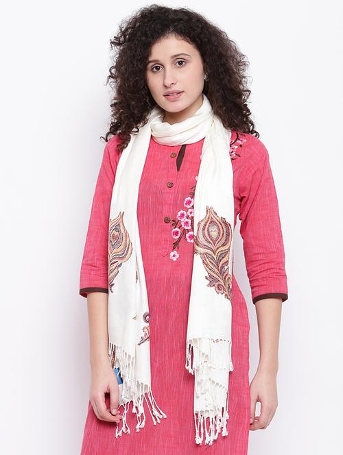 fringed hem printed stole - 16612039 - Very Small Image - 1