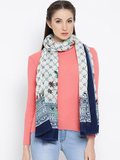 floral printed stole - 16612275 - Very Small Image - 1