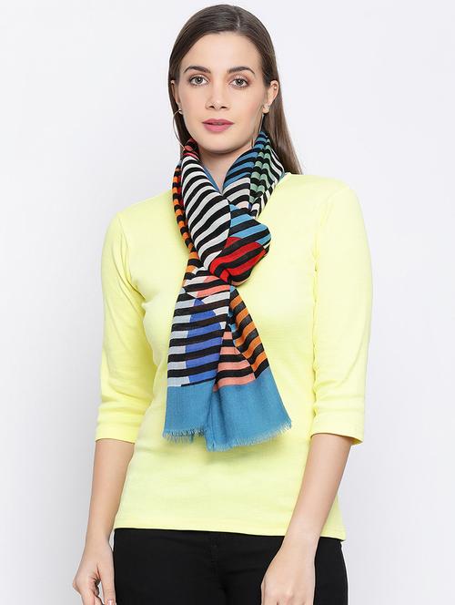 frayed hem striped stole - 16612307 - Very Small Image - 1