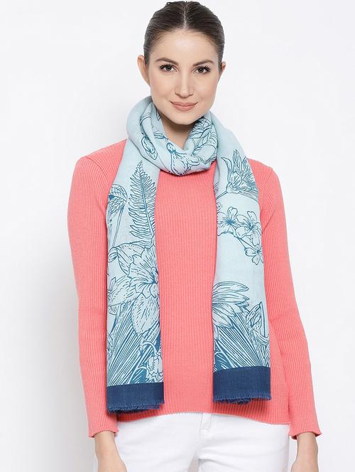 frayed hem floral stole - 16612315 - Very Small Image - 1
