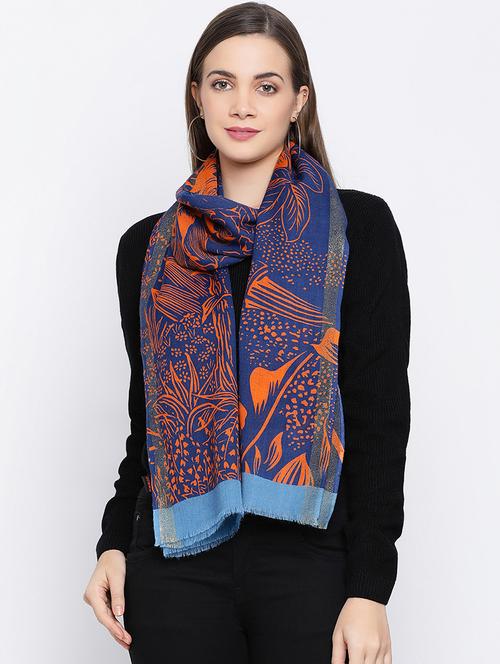 frayed hem floral stole - 16612318 - Very Small Image - 1