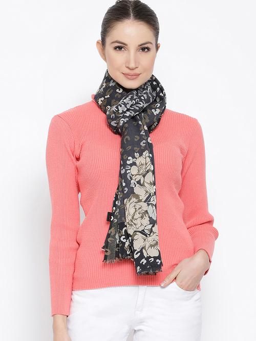 frayed hem floral stole - 16612320 - Very Small Image - 1