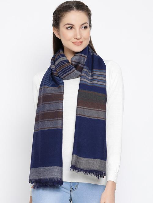 frayed hem striped stole - 16612325 - Very Small Image - 1