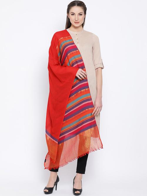 frayed hem striped stole - 16612326 - Very Small Image - 1