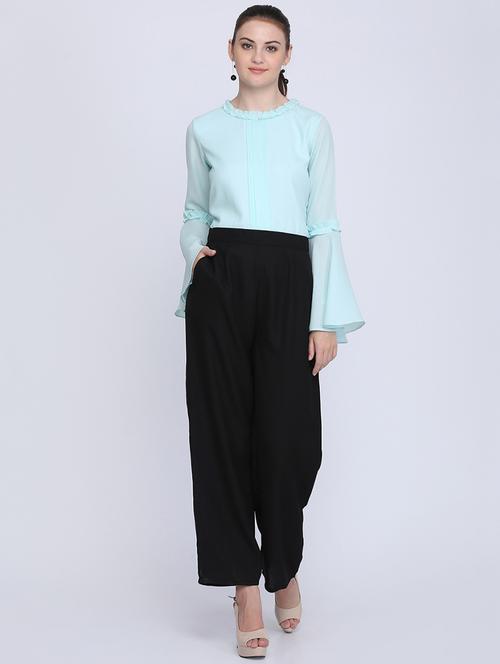 ruffle trim full leg jumpsuit - 16613837 - Very Small Image - 1