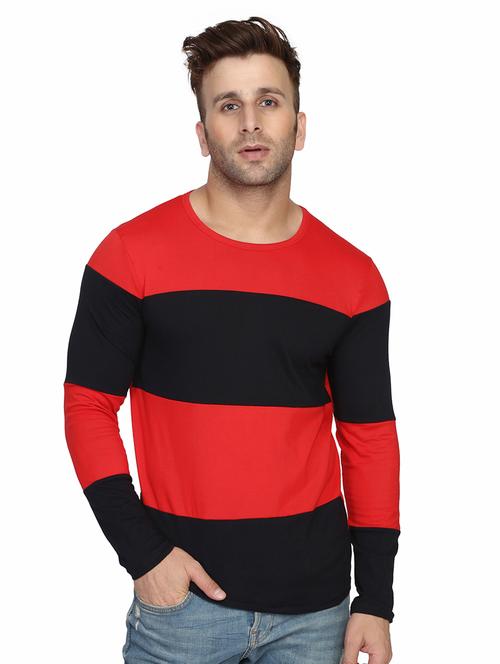 red color block t-shirt - 16614089 - Very Small Image - 1