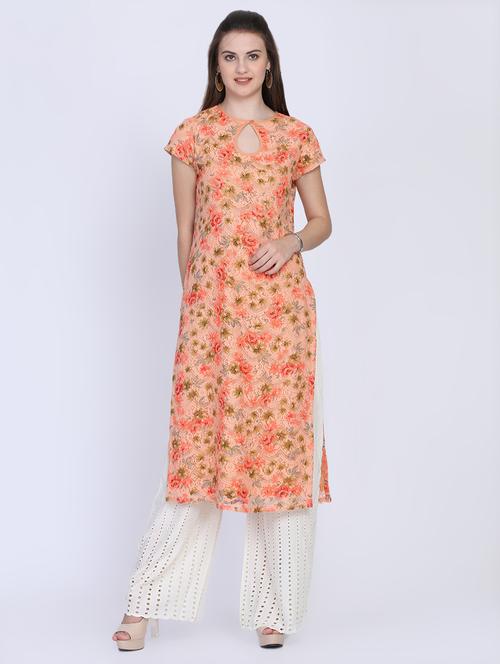floral straight kurta - 16614338 - Very Small Image - 1