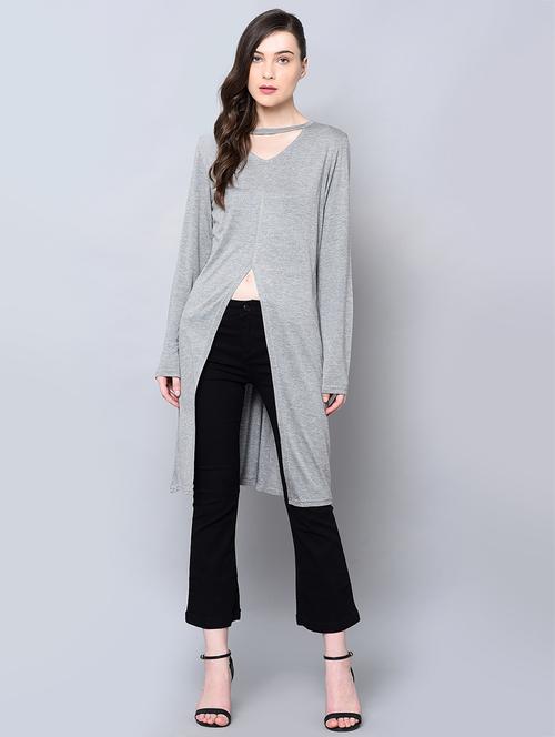 choker neck front slit top - 16614995 - Very Small Image - 1