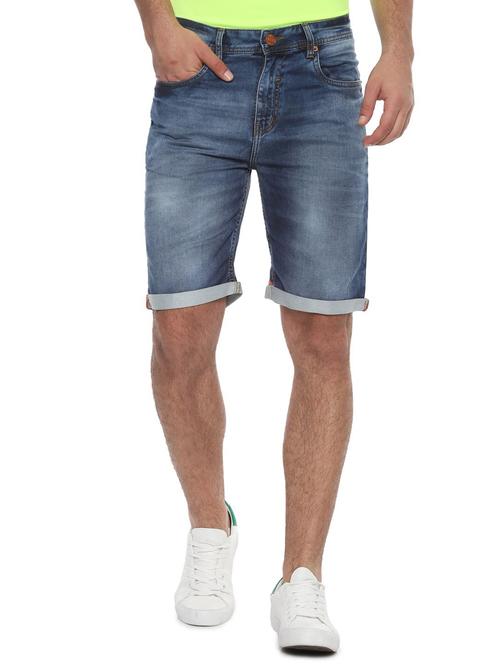 blue heavy washed denim shorts - 16615907 - Very Small Image - 1
