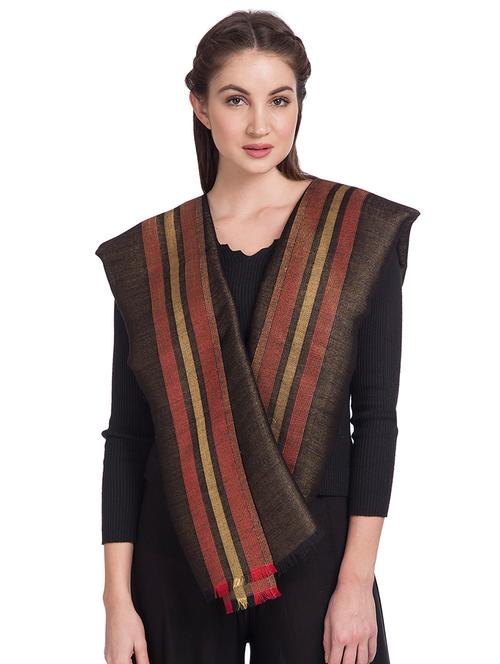 frayed hem striped stole - 16616188 - Very Small Image - 1