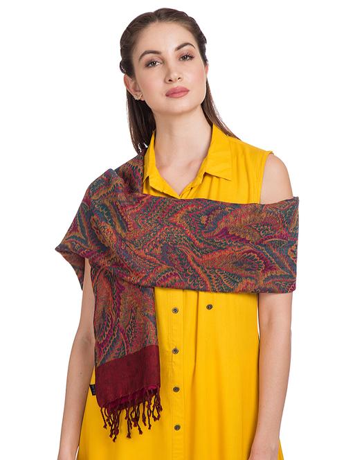 tassel hem wool stole - 16616194 - Very Small Image - 1