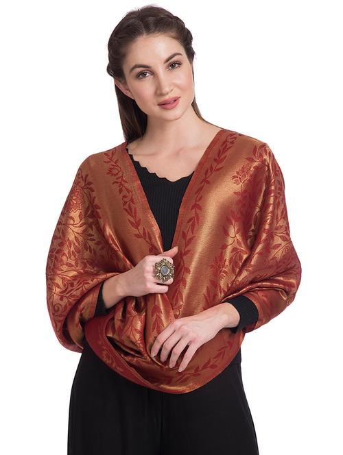 frayed hem floral wool stole - 16616195 - Very Small Image - 1