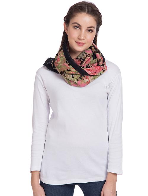 frayed hem floral wool stole - 16616225 - Very Small Image - 1