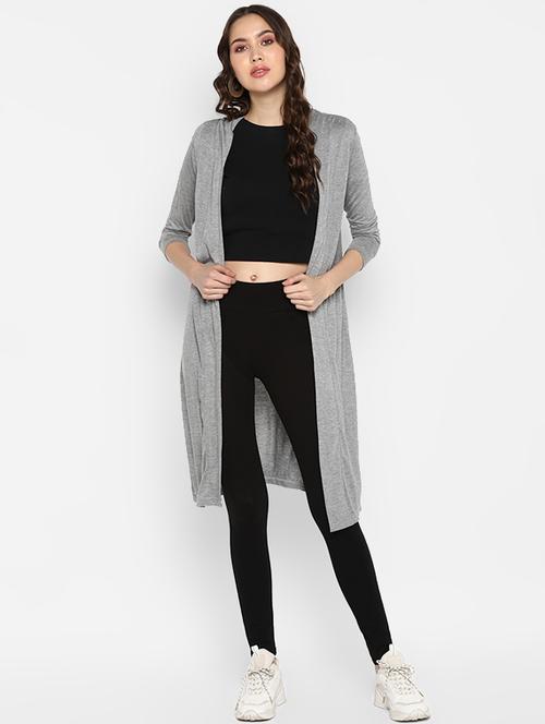 grey cotton shrug - 16616371 - Very Small Image - 1