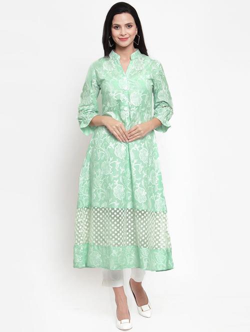 floral a-line kurta - 16618087 - Very Small Image - 1