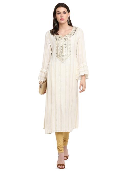 gota work straight kurta - 16618409 - Very Small Image - 1