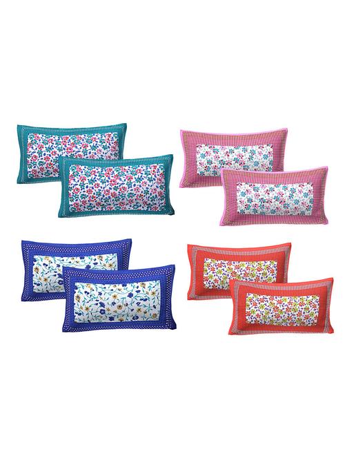 cotton multicolor pillow covers 4 sets (8 pieces) - 16618801 - Very Small Image - 1