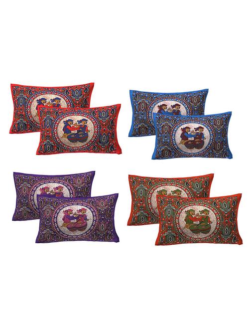 cotton multicolor pillow covers 4 sets (8 pieces) - 16618808 - Very Small Image - 1