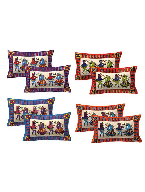 cotton multicolor pillow covers 4 sets (8 pieces) - 16618811 - Very Small Image - 1