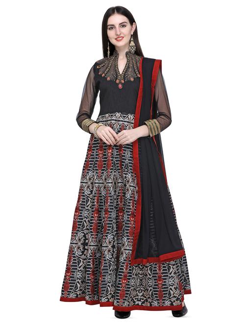 embroidered semi-stitched suit - 16619199 - Very Small Image - 1