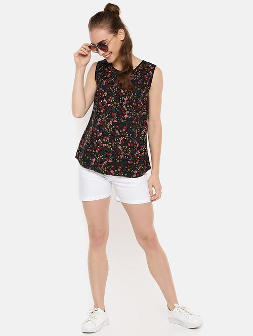 round neck floral top - 16619313 - Very Small Image - 1
