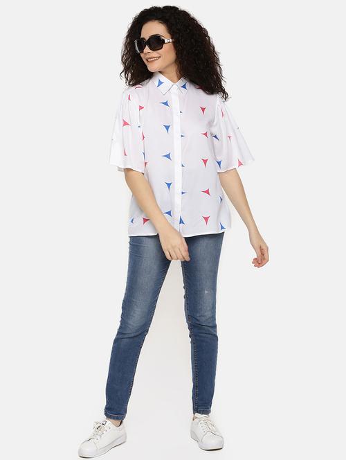 concealed placket geometric shirt - 16619319 - Very Small Image - 1
