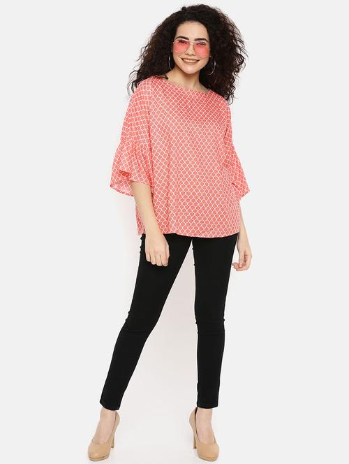 bell sleeved printed top - 16619371 - Very Small Image - 1