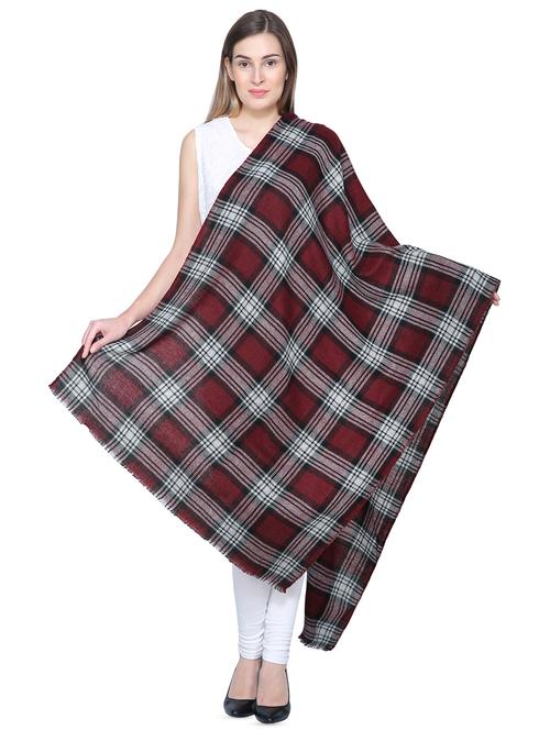 checkered wool shawl - 16619567 - Very Small Image - 1