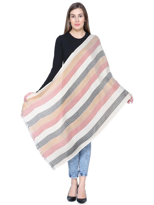 frayed hem striped stole - 16619569 - Very Small Image - 1