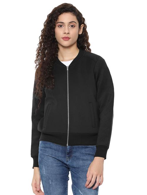 v neck long sleeved bomber jacket - 16619923 - Very Small Image - 1
