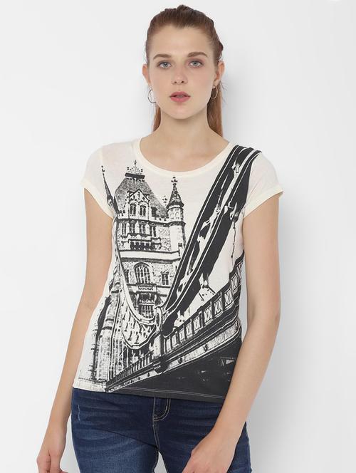 crew neck quirky print tee - 16620226 - Very Small Image - 1