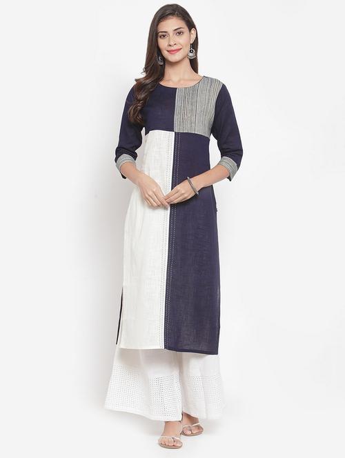 contrast straight kurta - 16622864 - Very Small Image - 1