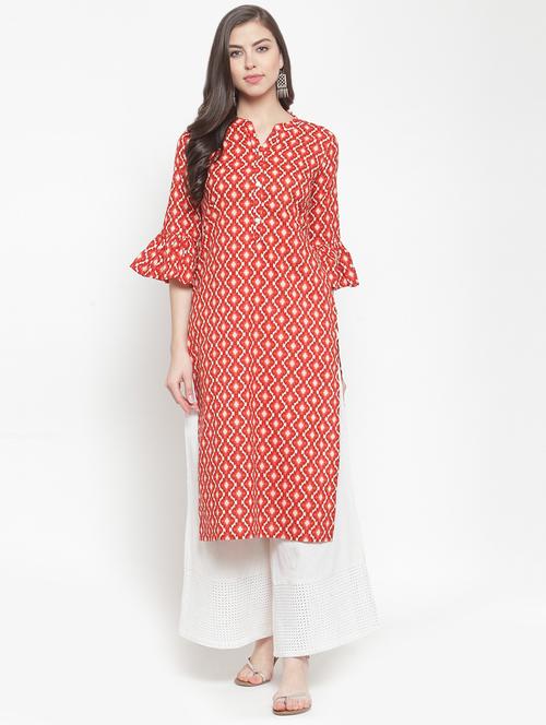 printed straight kurta - 16622878 - Very Small Image - 1