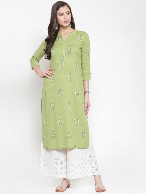 paisley straight kurta - 16622890 - Very Small Image - 1