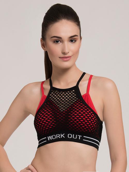 styled back sheer panel bra - 16624638 - Very Small Image - 1