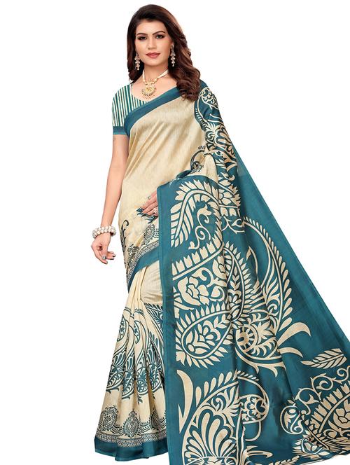 paisley printed saree with blouse - 16629790 - Very Small Image - 1