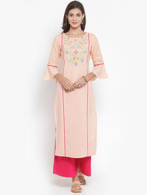 embroidered straight kurta - 16630304 - Very Small Image - 1