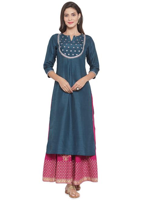 embroidered kurta skirt set - 16630316 - Very Small Image - 1