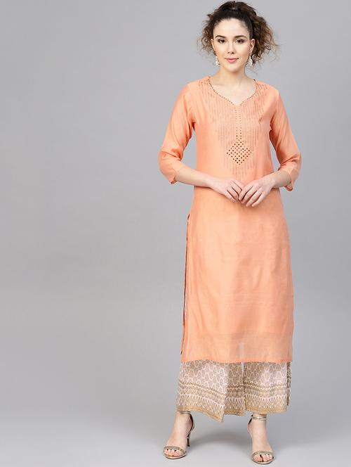 embellished kurta palazzo set - 16630356 - Very Small Image - 1