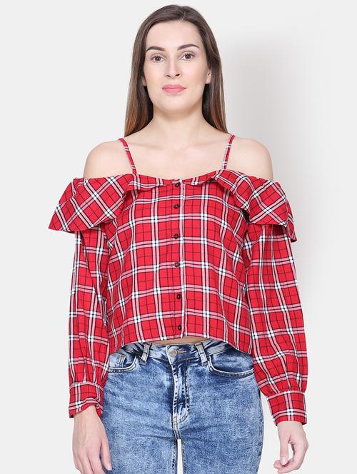 cami neck plaid top - 16630371 - Very Small Image - 1