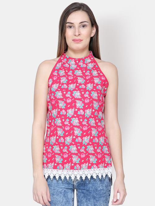 halter neck laced hem top - 16630375 - Very Small Image - 1