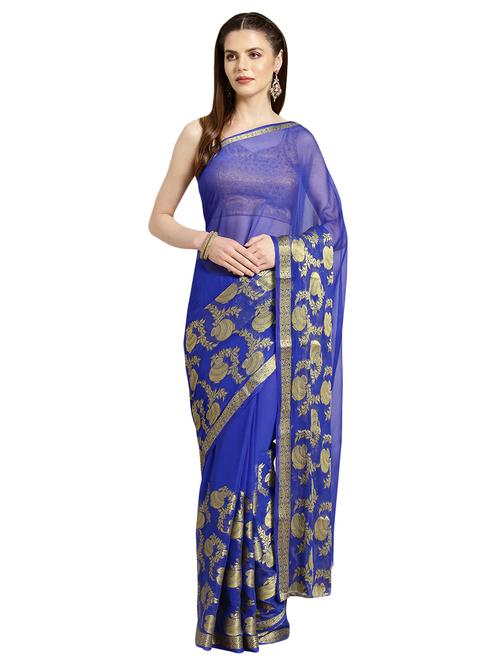 self-design woven saree with blouse - 16631274 - Very Small Image - 1