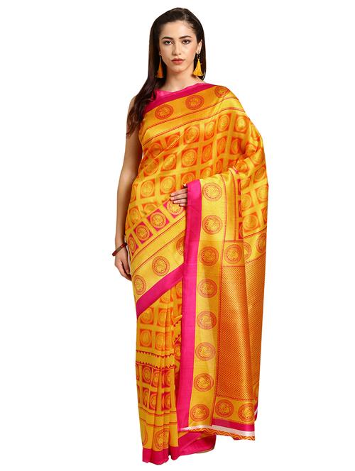 geometric printed saree with blouse - 16631284 - Very Small Image - 1