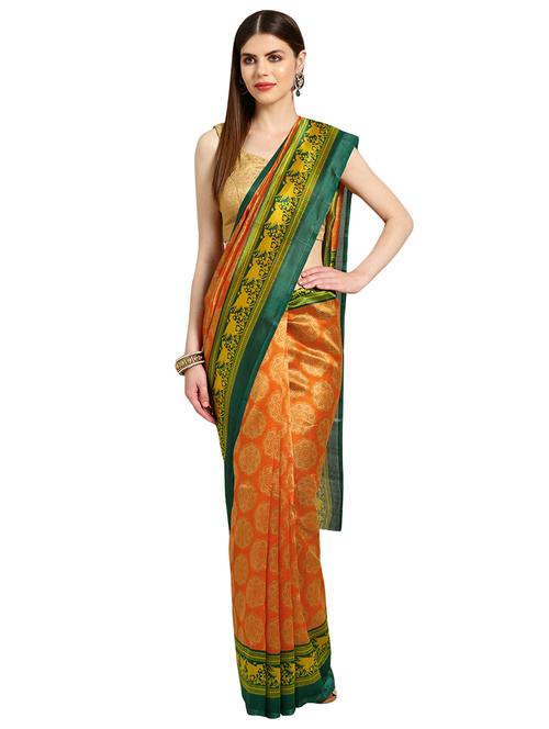 floral printed saree with blouse - 16631289 - Very Small Image - 1