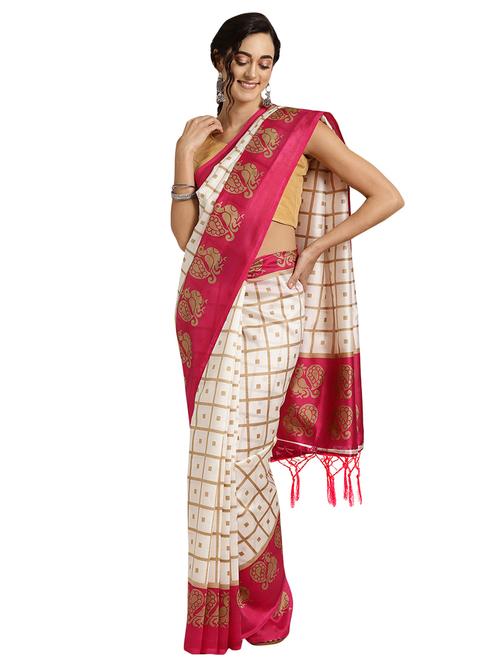 conversational printed saree with blouse - 16631297 - Very Small Image - 1