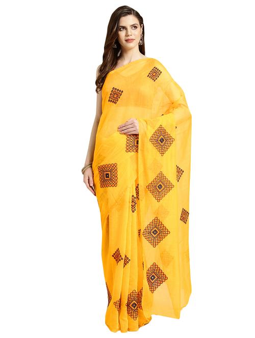 geometric embroidered saree with blouse - 16631307 - Very Small Image - 1