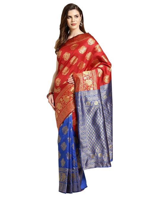 paisley woven saree with blouse - 16631317 - Very Small Image - 1