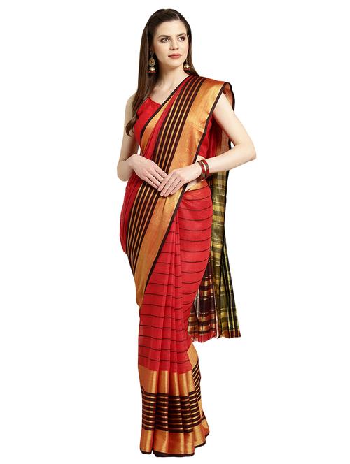 self-design woven saree with blouse - 16631323 - Very Small Image - 1
