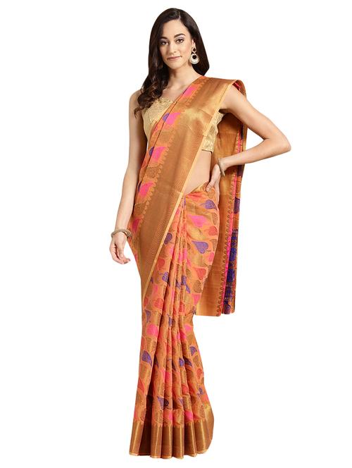 zari woven saree with blouse - 16631368 - Very Small Image - 1